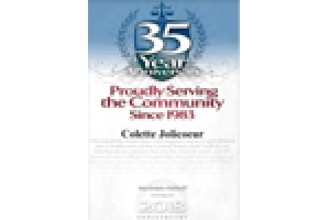 35 Years / Proudly Serving the Community - Badge